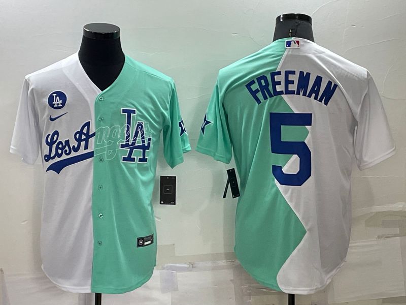 Men Los Angeles Dodgers #5 Freeman green white Nike 2022 MLB Jersey